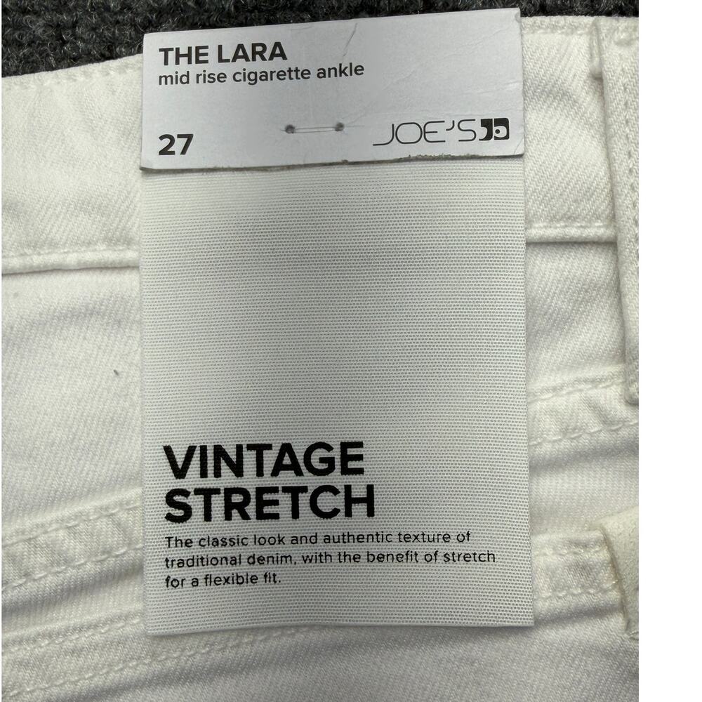 Joe's Jeans The Lara Women's 27 White Mid Rise Cigarette Ankle NWT NEW - Picture 3 of 14